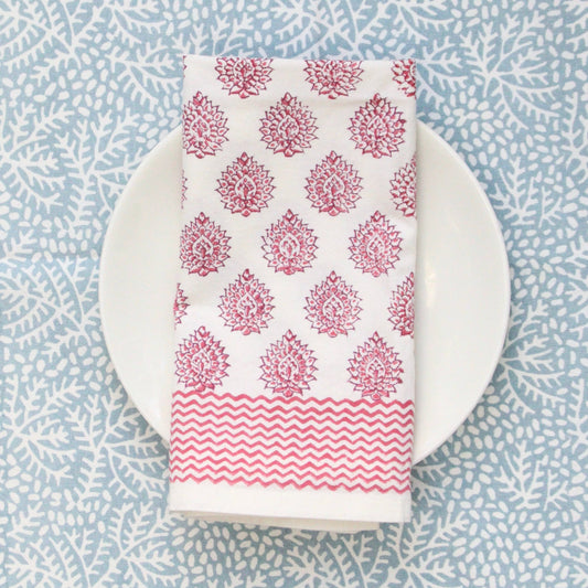 Set of Cotton Napkins, Little Lotus Pink