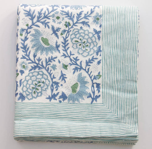 Cotton Tablecloth, Sunny Day Blue