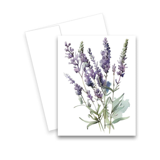Lavender Notecard - Set of 1 or 4 - Greeting Cards: Set of 4