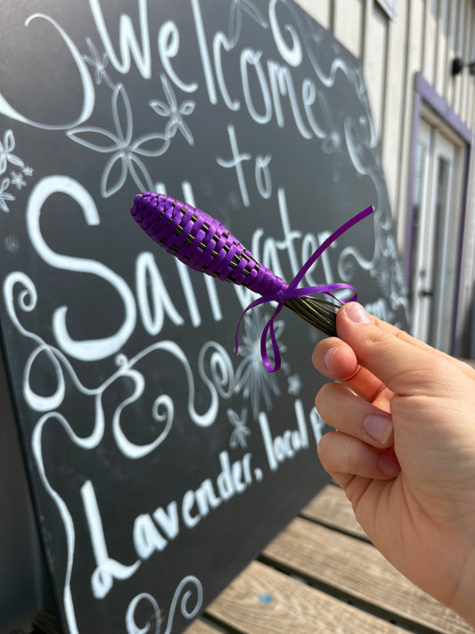 Mini handmade lavender wand