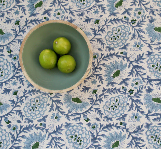 Cotton Tablecloth, Sunny Day Blue
