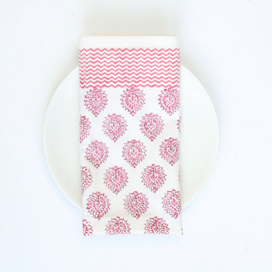 Set of Cotton Napkins, Little Lotus Pink